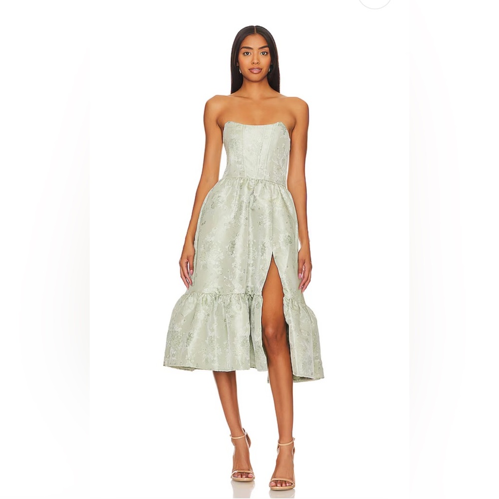 V. Chapman Virginia Dress in Sage Windsor Brocade New With Tags